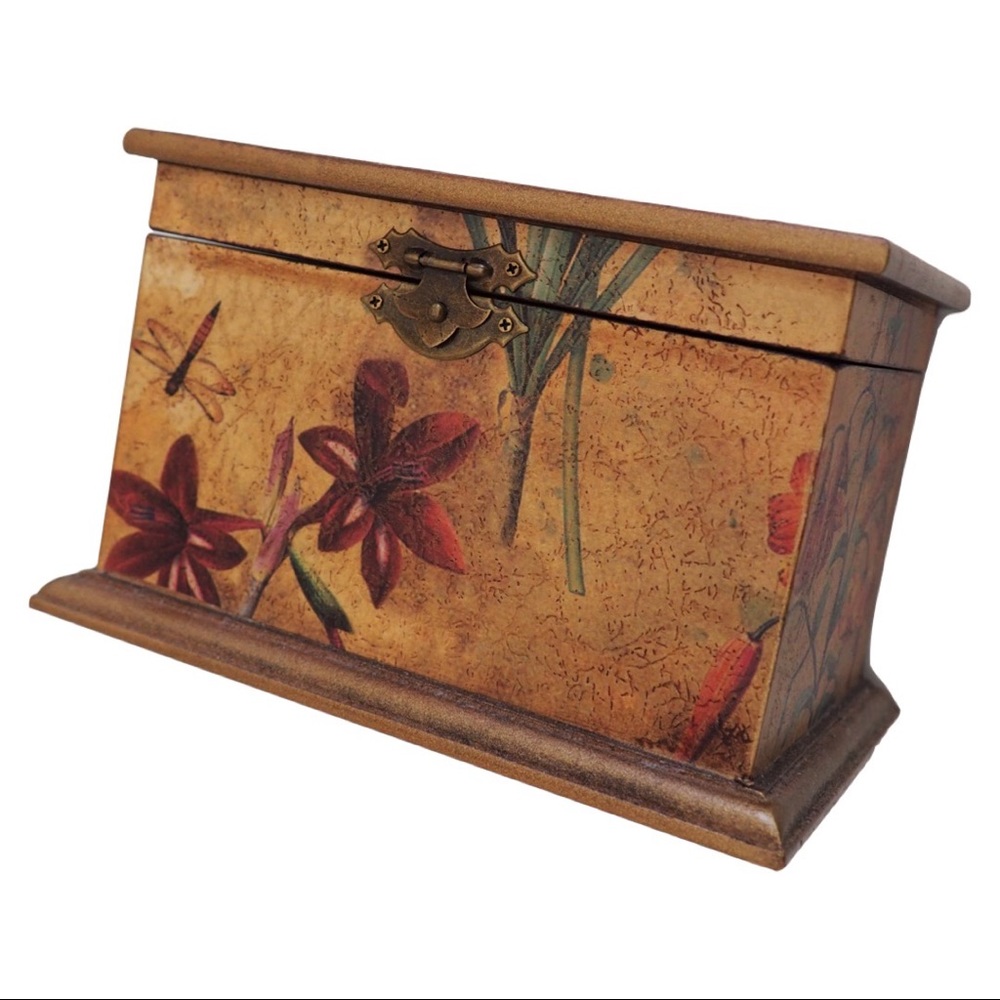 Wooden Floral Keepsake Box